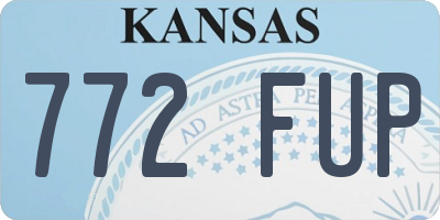 KS license plate 772FUP
