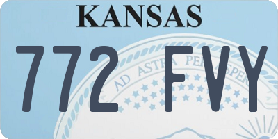 KS license plate 772FVY