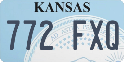 KS license plate 772FXQ