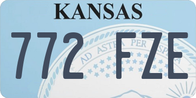 KS license plate 772FZE