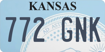KS license plate 772GNK