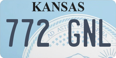 KS license plate 772GNL