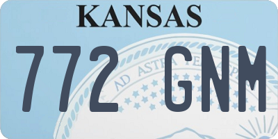 KS license plate 772GNM