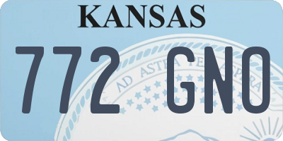 KS license plate 772GNO
