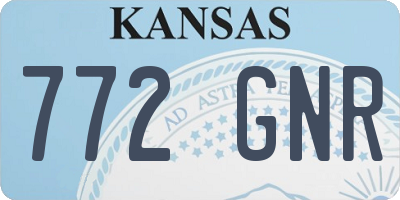 KS license plate 772GNR