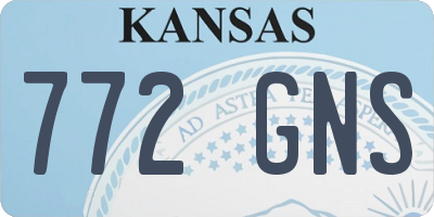 KS license plate 772GNS