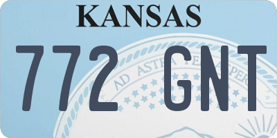 KS license plate 772GNT