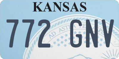 KS license plate 772GNV