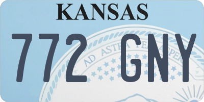 KS license plate 772GNY