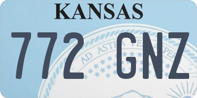 KS license plate 772GNZ