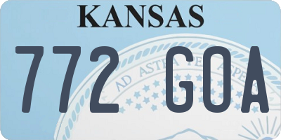 KS license plate 772GOA