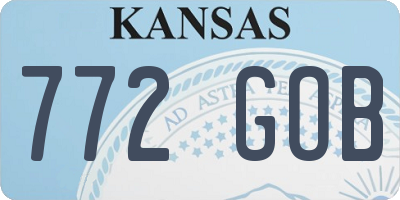 KS license plate 772GOB