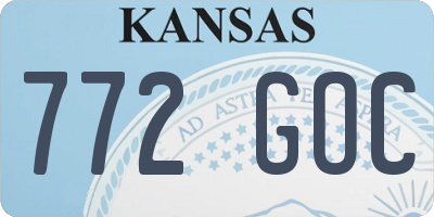KS license plate 772GOC