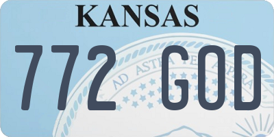 KS license plate 772GOD