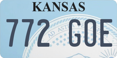 KS license plate 772GOE