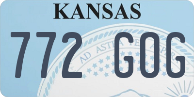 KS license plate 772GOG