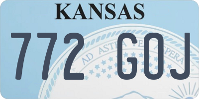 KS license plate 772GOJ