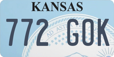 KS license plate 772GOK