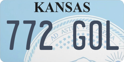 KS license plate 772GOL