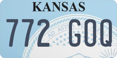 KS license plate 772GOQ