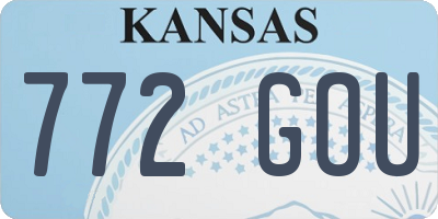 KS license plate 772GOU