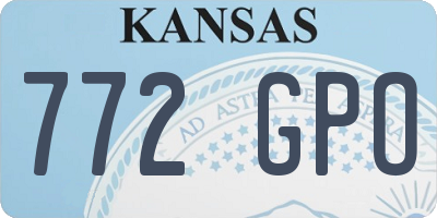 KS license plate 772GPO
