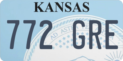 KS license plate 772GRE