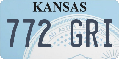 KS license plate 772GRI