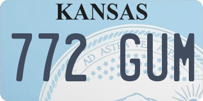 KS license plate 772GUM