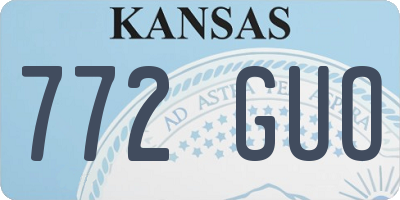 KS license plate 772GUO