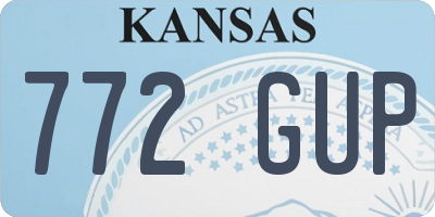 KS license plate 772GUP