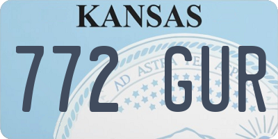 KS license plate 772GUR