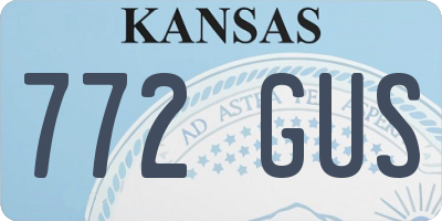 KS license plate 772GUS