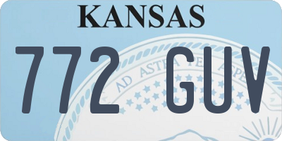 KS license plate 772GUV
