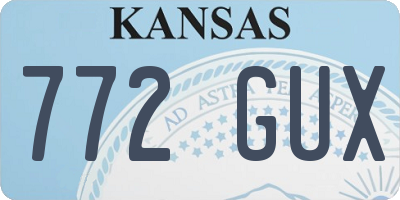 KS license plate 772GUX