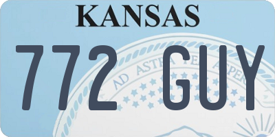 KS license plate 772GUY