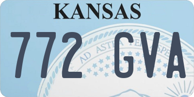 KS license plate 772GVA