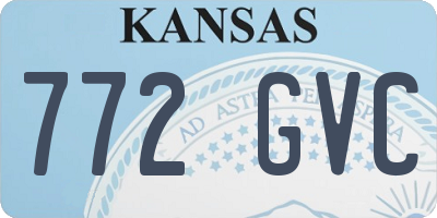 KS license plate 772GVC