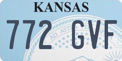 KS license plate 772GVF