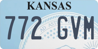 KS license plate 772GVM