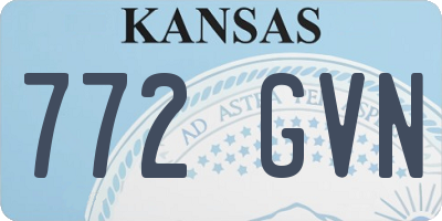 KS license plate 772GVN