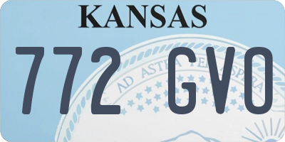 KS license plate 772GVO