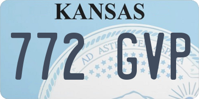 KS license plate 772GVP