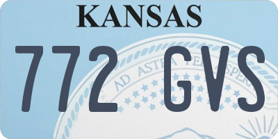 KS license plate 772GVS