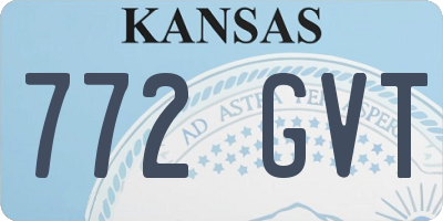 KS license plate 772GVT
