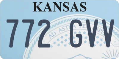 KS license plate 772GVV