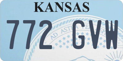 KS license plate 772GVW
