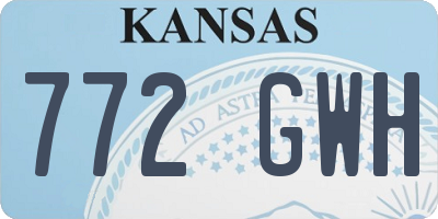 KS license plate 772GWH