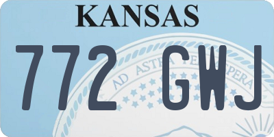 KS license plate 772GWJ