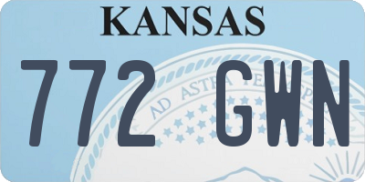 KS license plate 772GWN